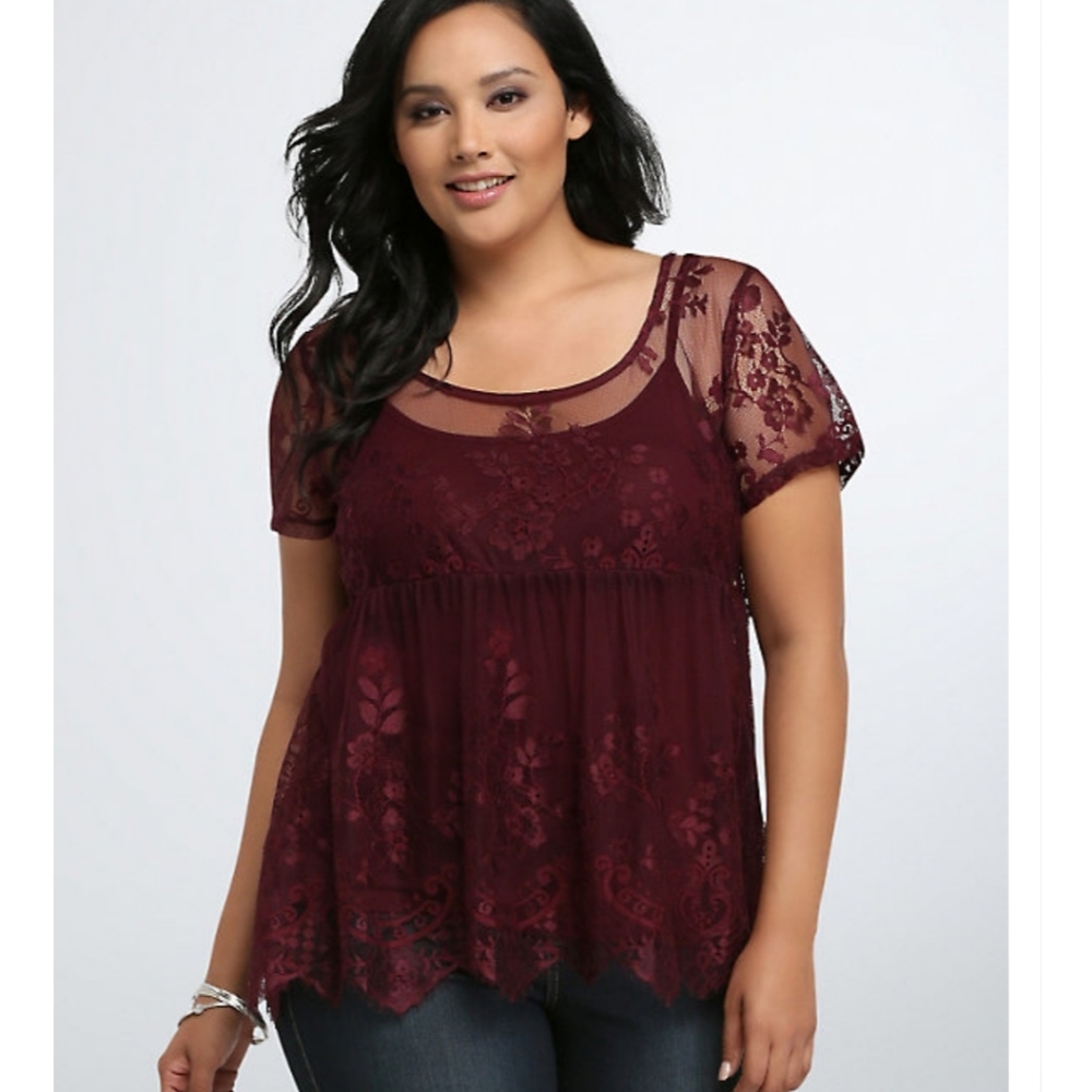 Torrid lace babydoll top
